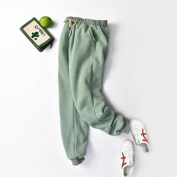 

women's pants & capris plus size thick lambskin cashmere women 2021 winter warm harem casual elastic waist loose sweatpants cotton trou, Black;white