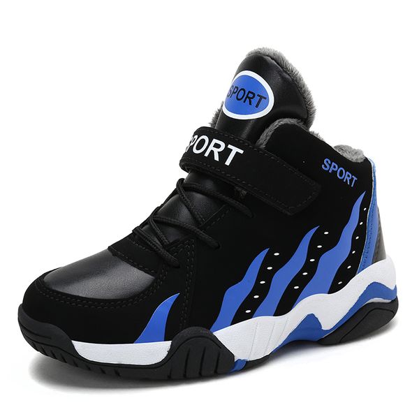 

nexnan winter children casual for kids boys shoes girls snow sneakers plush warm sport trainers basketball, Black;red