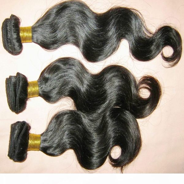 

new world love beauty locks body wave 3pcs lot peruvian human hair extension nice wefts shiny weaves, Black