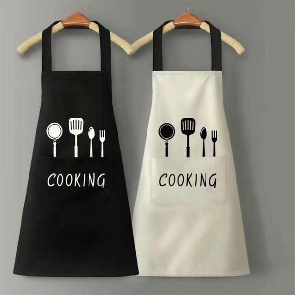 

kitchen apron women man waterproof lace up pinafore cooking multi color printing washing cleaning lady daidle 4 4lx g2