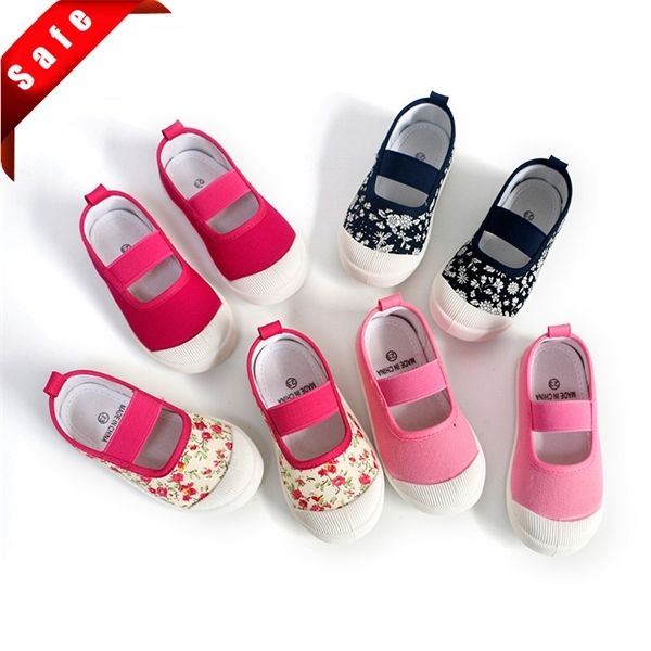 

2020 new spring autumn baby girl kids canvas shoes children's casual sneakers candy color flowers for girls floral prints c1002, Black;red