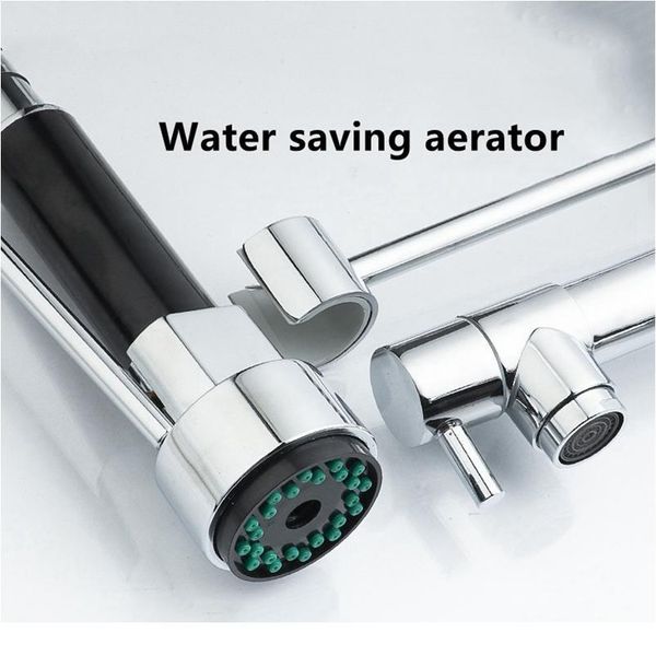 

sianco rotatable chrome pull out sprayer dual holder dual hole spool mixer tap deck mounted kitchen basin sin qylzgl