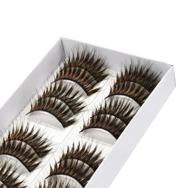 

10 pairs thick long cross party false eyelashes multicolor band fake eye lashes for party and daily use #0104 bb