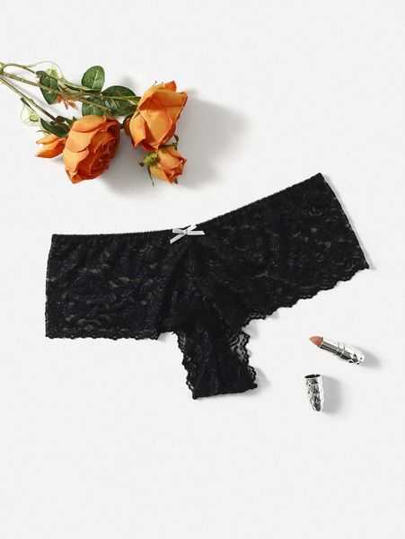 

plus floral lace shortie n3t4#, Black;white