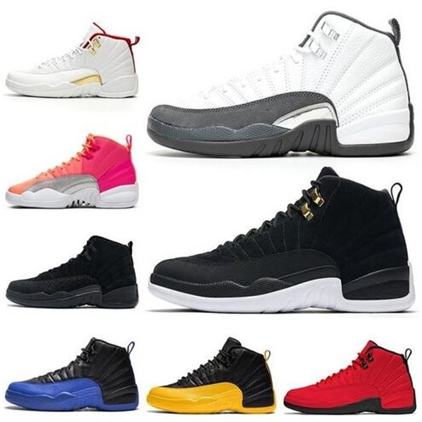 

sports shoes 12 dark grey game royal basketball shoes 12s reverse taxi wings mens trainers sports sneakers 7-13