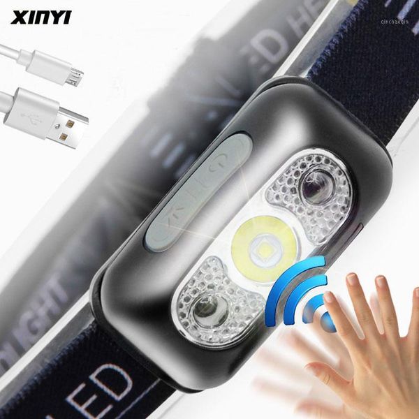 

10000lm mini led headlamp body motion sensor headlight with usb charging rechargeable camping head light torch lamp1