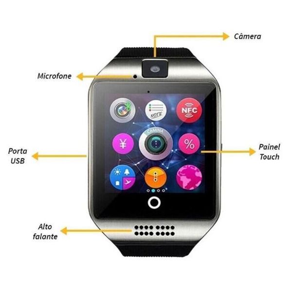 

q18 bluetooth smart watch with camera facebook whatsapp twitter smartwatch support sim tf card fitness activity tracker watch for androi