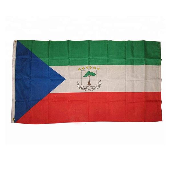 Bandeira da Guiné Equatorial de Alta Qualidade 3x5 Ft National Banner 90x150cm Festival Festival Presente 100D Poliéster Indoor Outdoor Impresso Bandeiras Banners