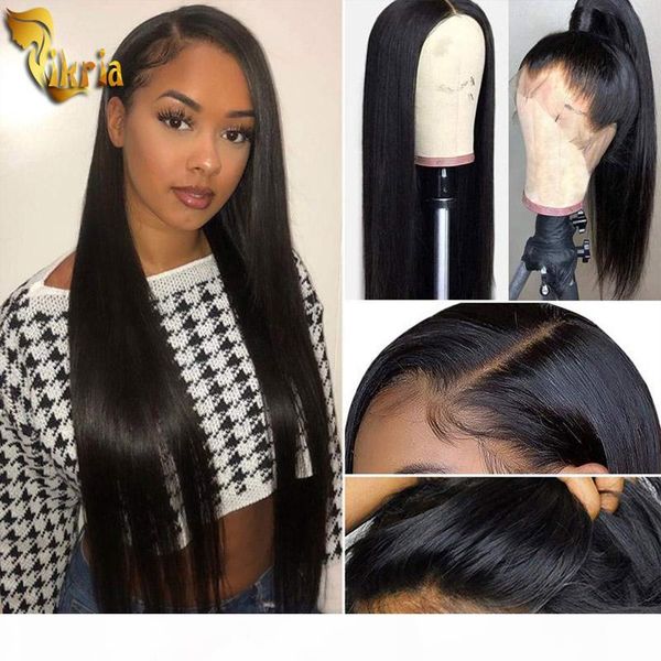 

new arrival long natural straight 360 lace wig brazilian peruvian malaysian straight human hair with baby hair pre plucked natural hairline, Black;brown
