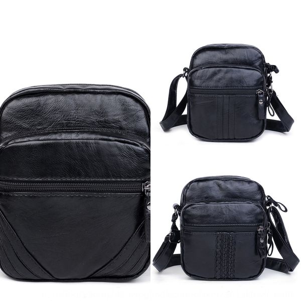 

2019 new washed leather women's korean fashion soft leather middle aged and elderly mummy waterproof bagshoulder bag shoulder bagmessen