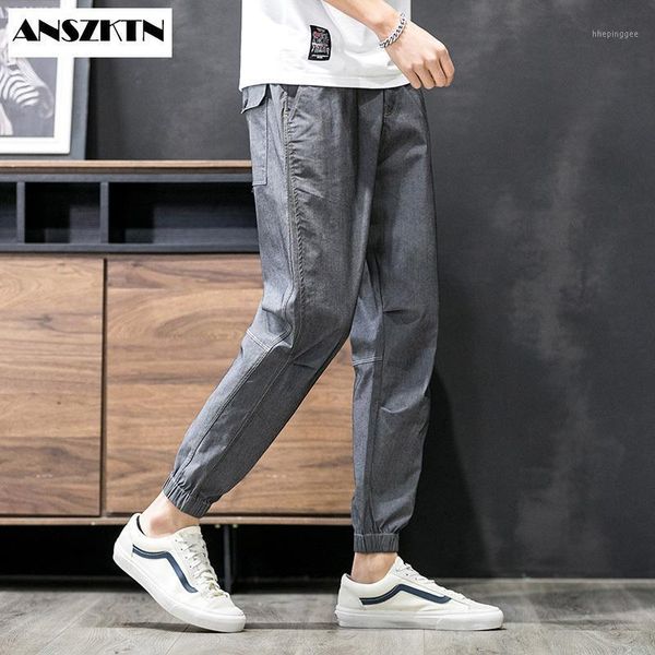 

men's pants anszktn fashion men's sweatpants jogger male cotton trackpants slim fit workout bodybuilding trousers casual running p, Black