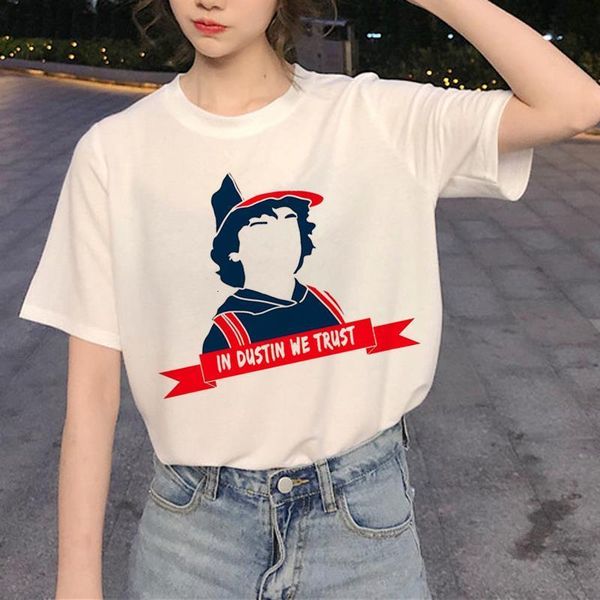 

2020 незнакомец вещей футболка одиннадцать женщин новая футболка хип-хоп готическая женская одежда femme streetwear kawaii вверх ногами, White