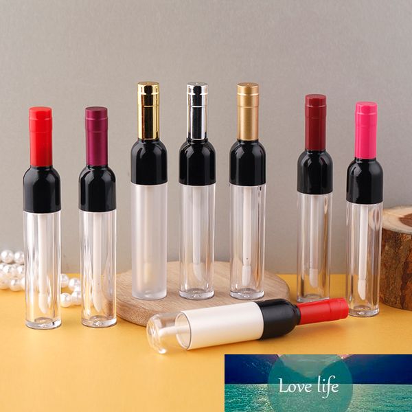50pcs tubo vuoto trasparente per lucidalabbra forma di vino fai-da-te bottiglia creativa per balsamo per le labbra strumenti per contenitori riutilizzabili cosmetici portatili