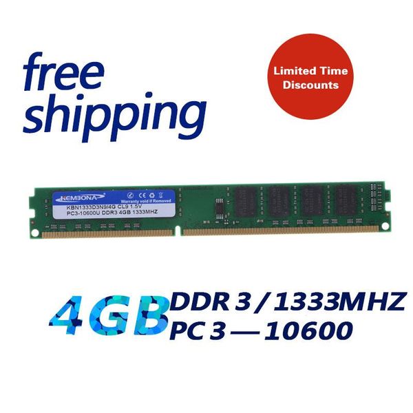 

kembona самое лучшее надувательство brand new запечатанный ddr3 4gb 1333 pc10600 настольных памяти kba1333d3n9 / 4g двухканальной совместимы