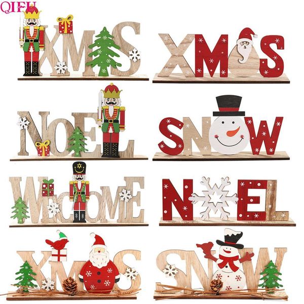 

qifu noel wooden ornaments merry christmas for home 2020 navidad cristmas decor xmas gifts new year 2021