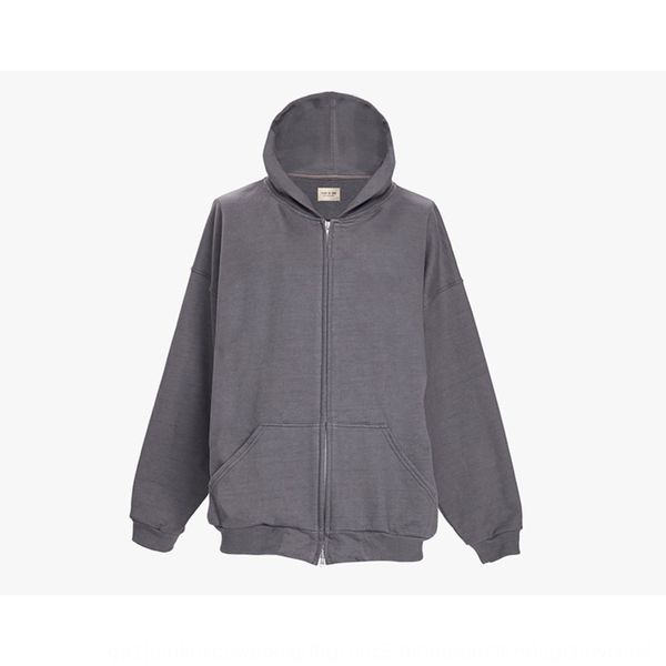 

god's grey cardigan outerwear plush lisa jennie's same double zipper hooded men's and women's coat sweater fog sweater g, Black