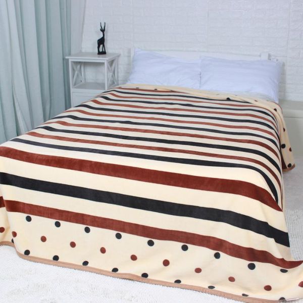

black coffee stripe flannal blanket soft warm throw on the bed sofa 230x240cm bedding sheet bedspreads for spring and autumn