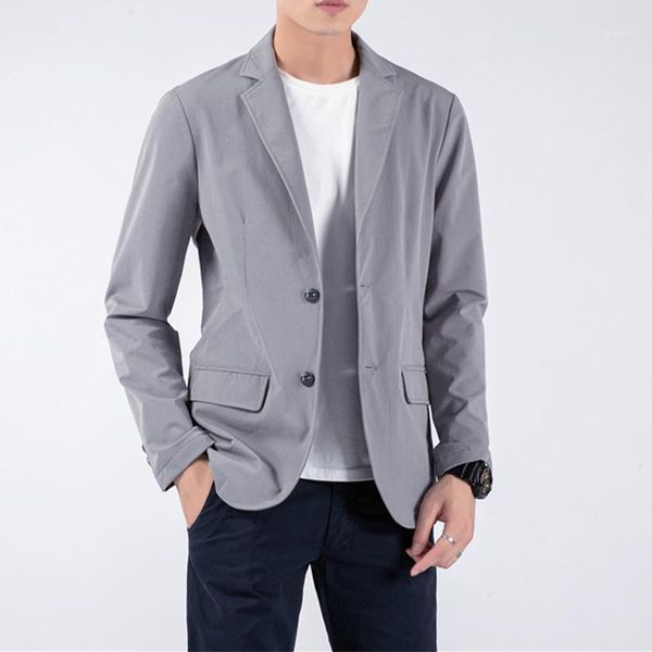 

men suit jacket blazer spring summer autumn coat slim fit man male blazers long sleeve casual leisure work business clothing1, White;black