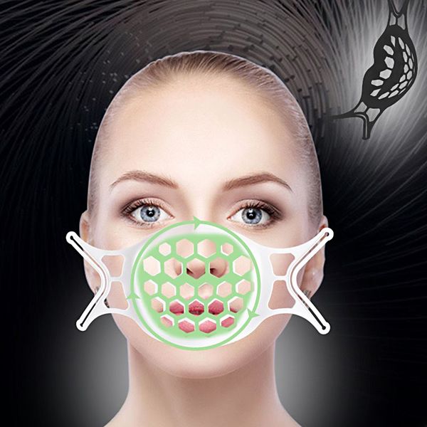 

3d mask bracket lipstick protection silicone stand face mask inner enhancing breathing smoothly cool mask holder reus