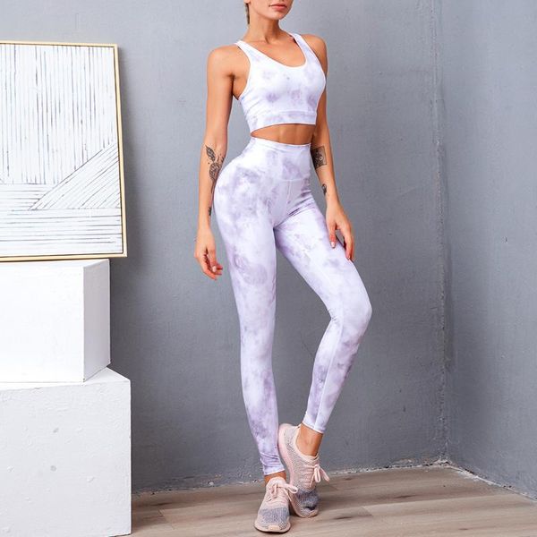 

yoga outfits 2pcs set women print sports fitness seamless two-piece leggings suit gym quick-drying breathable femme sportswear, White;red