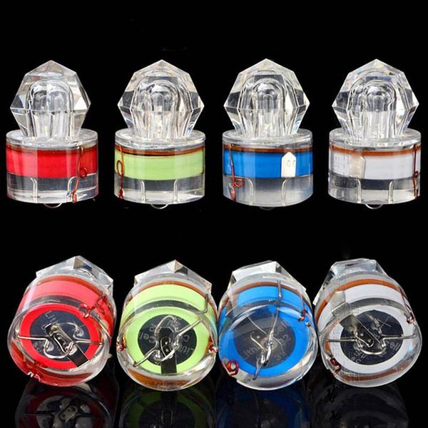 

100pcs 4 color led deep drop underwater diamond fishing flashing light night fishing bait lure submersible lamp squid strobe