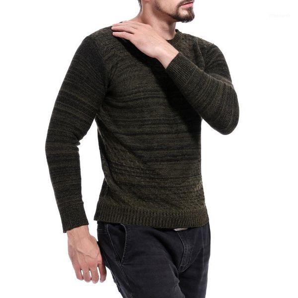 

spring autumn men's sweater pinstripe round neck pullover casual loose men plus size streetwear -xl1, White;black