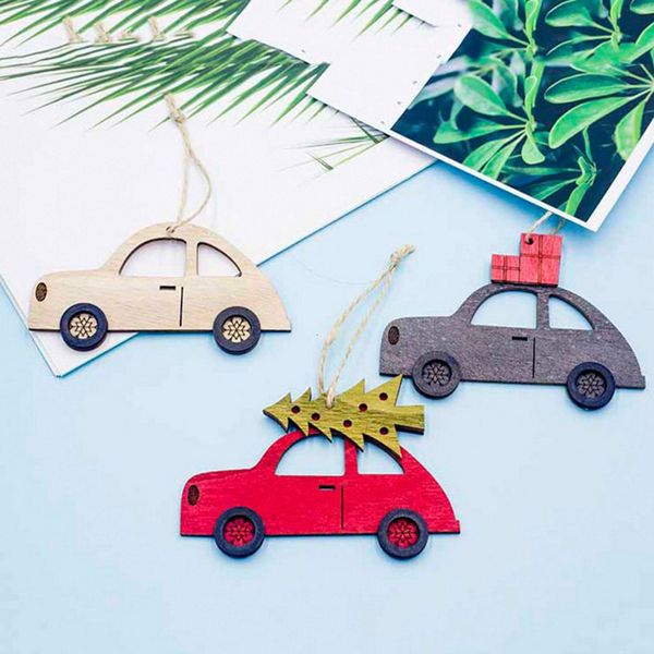 

painted tree wooden 2019new car christmas decorations pendant hanging home ornament room decoration