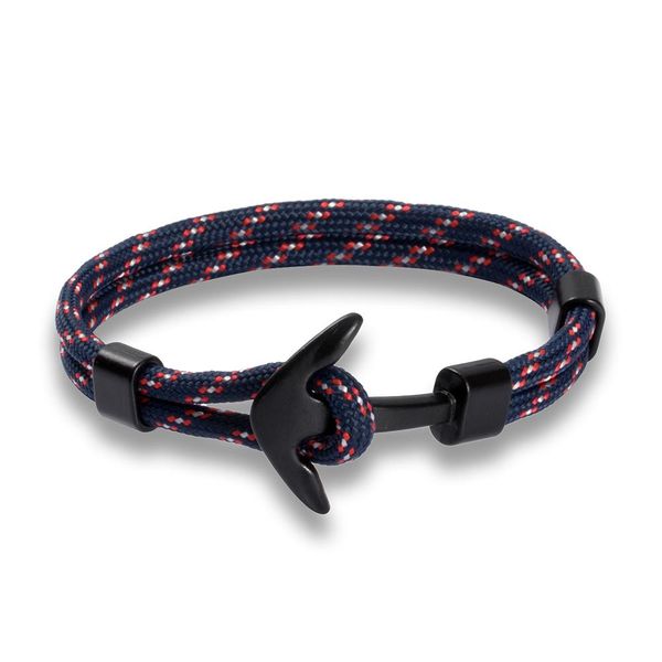 

eif dock fashion black color anchor bracelets men charm survival rope chain paracord bracelet male wrap metal sport hooks sqcwze, Golden;silver