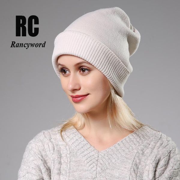 

beanie/skull caps [rancyword] female beanies hair winter hats for women casual autumn knitted beanie girls 2021 fashion so, Blue;gray