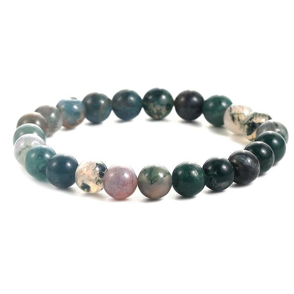 

new agate handmade bead bracelet for men women 8mm fashion natural stone energy bracelet elastical jewelry gift, Black