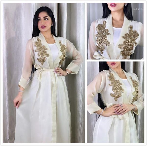 

eid embroidery muslim 2 piece set abaya kaftan and dress dubai arab satin india musulman ensembles women moroccan turkey gowns1, Red