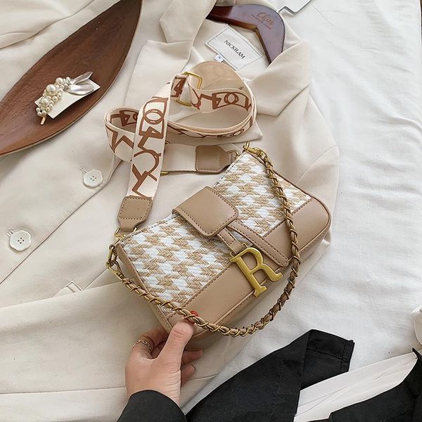 

fashion chains bags for women simple letter messenger bags one-shoulder portable large capacity casual small square