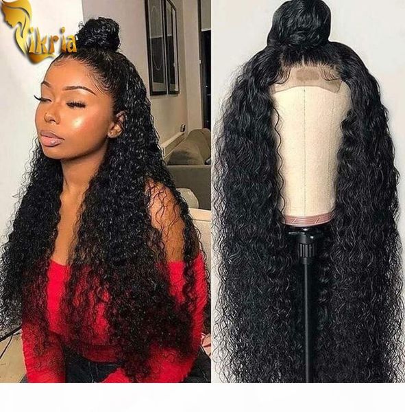

kinky curly deep wave full lace human hair wig lace frontal wigs 100% unprocessed brazilian malaysian peruvian virgin hair pre plucked hai, Black;brown