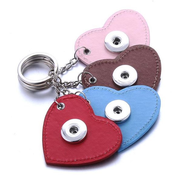 

new leather snap button keychains diy 18mm snap keyring lanyard holder keychain fit 18mm 20mm snap buttons bbyifm