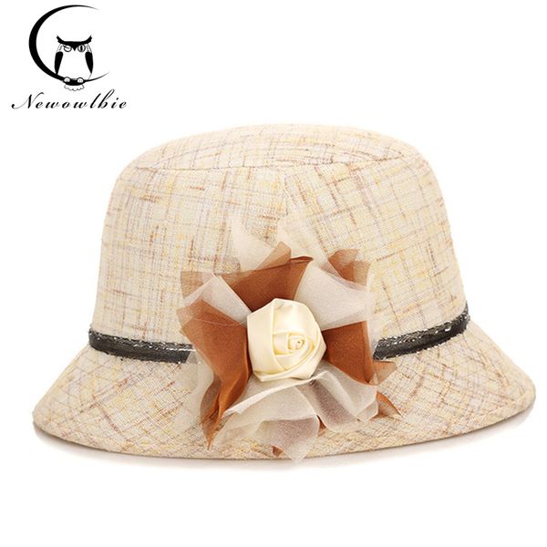 

wide brim hats hat woman autumn winter middle-aged and old ladies linen sun chapeau femme pamelas y sombreros boda, Blue;gray