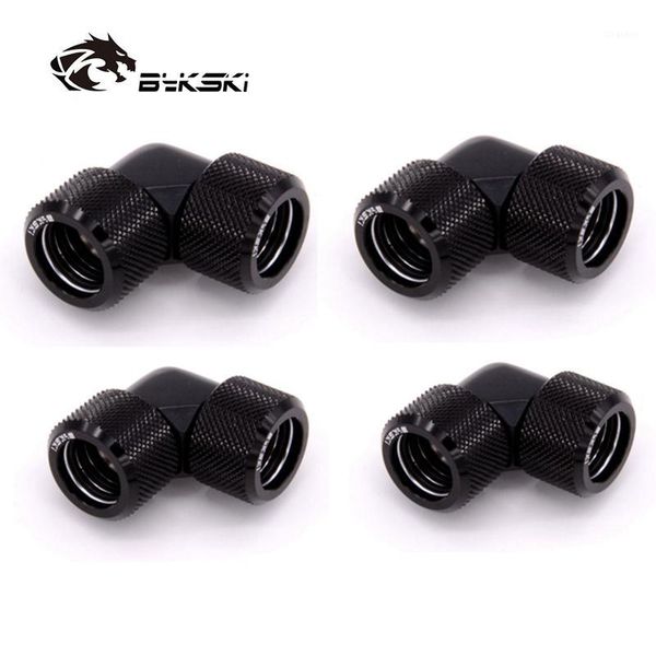 

bykski 4pcs/set computer water cooling 90 degree fitting use for od12mm/od14mm/od16mm tubing hand compression copper fitting1