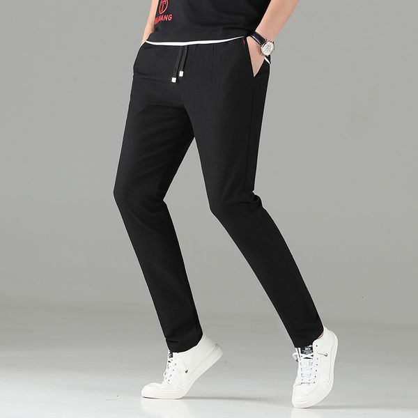 

casual summer thin loose straight sports middle-aged men's pants 850-618, Black