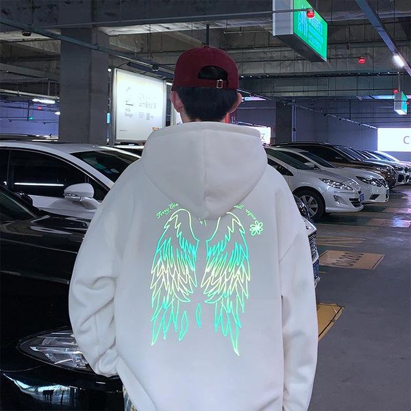 

gym clothing spring and autumn sportswear hoodie 2021 korean trend reflective winter hong kong style loose jacket, White;black