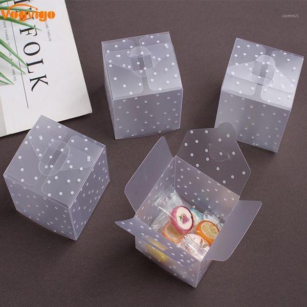 

50pcs pvc square transparent clear dot candy box chocolate package gift box cube for wedding birthday christmas party decor1
