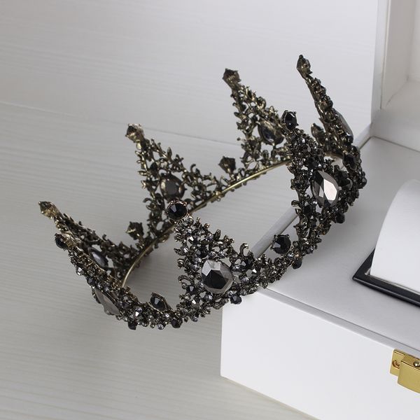 

ibride 18-year-old black headdress ceremony crown female wedding dress accessories, Silver