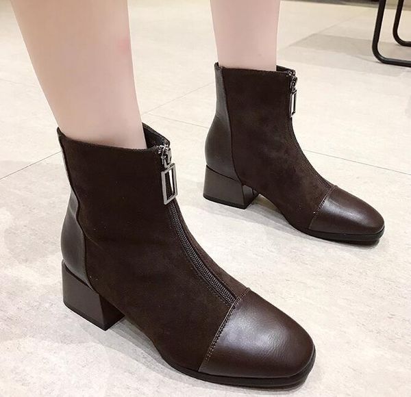

fashion black ankle boots spring and autumn winter short comfortable