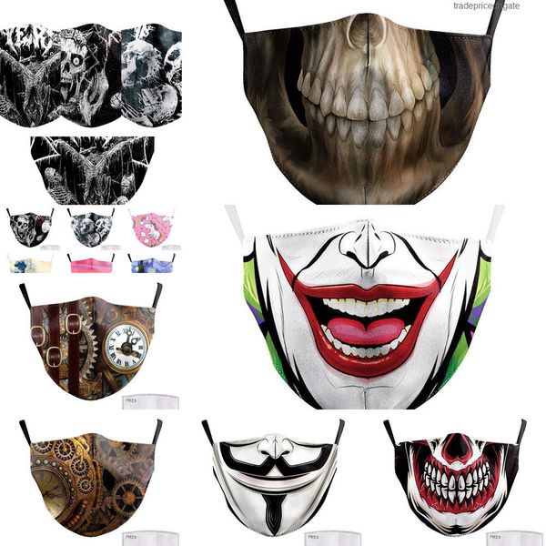 

big clown face fabric masks print funny mouth cover reusable protection dust w w2fg