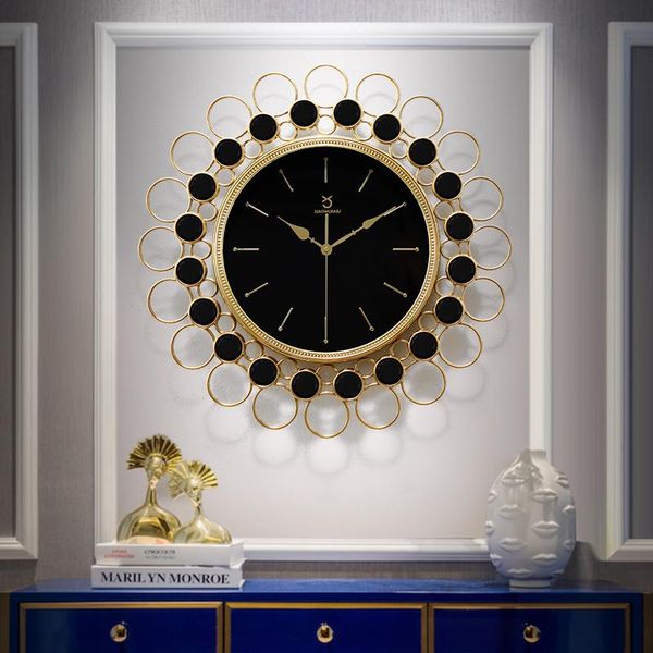 

modern minimalist luxury art wall clock living room decoration household wall clock personality klok creative silent decor