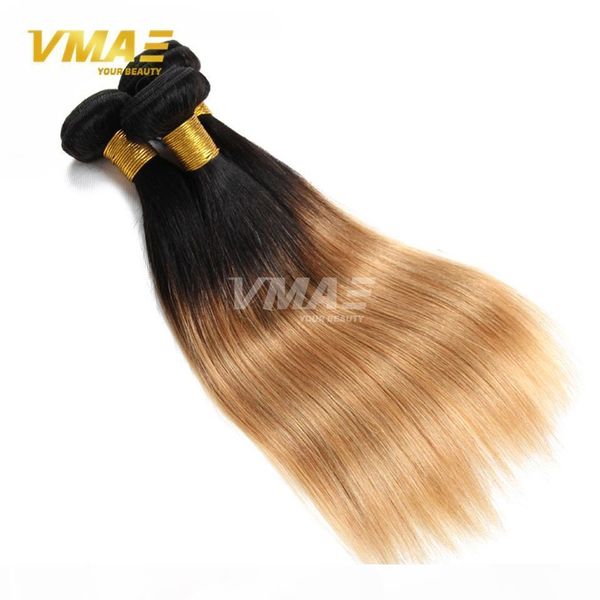 

peruvian virgin hair stright weaves 3pcs lot ombre peruvian hair bundles blonde 1b 27 straight 10-26 inch wave remy ombre human hair, Black