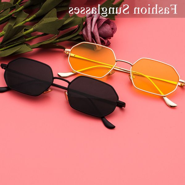 

retro polygon men women red black lens square sun glasses vintage small mirror color sunglasses driver goggles uv400