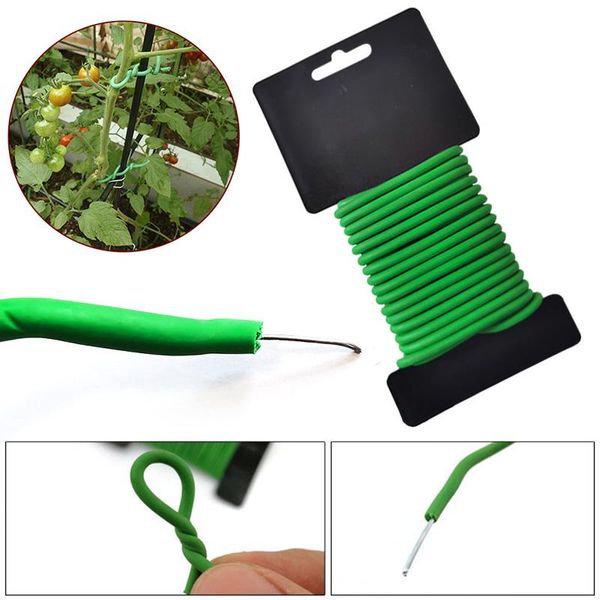 

yarn plant twist ties garden wire heavy duty green coated tie training bonsai outlet for holding branch, Black;white