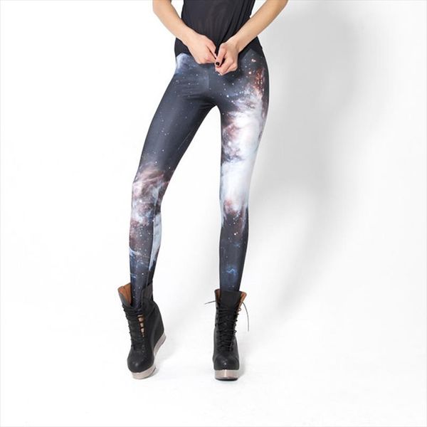 

new 2020 starry sky printed leggings gothic fashion slim fitness leggings women elastic low waist leggins mujer pants tayt, Black