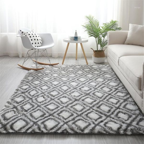 

carpets nordic gray white geometric printed fluffy carpet big floor rugs for living room furry hair bedroom rug soft mat1