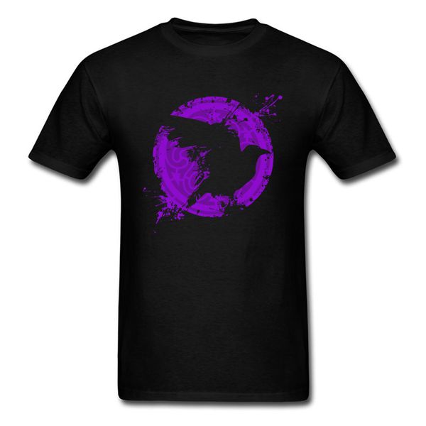 

raven purple watercolor design men black t shirts mans short sleeve crew neck tee shirt animal sport hooded sweatshirt hoodie