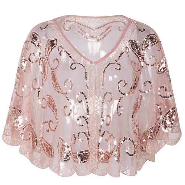 

vintage women pink shawl 1920s sequin beaded bolero flapper cape evening wrap art deco bridal wedding shrug cover up, Blue;gray